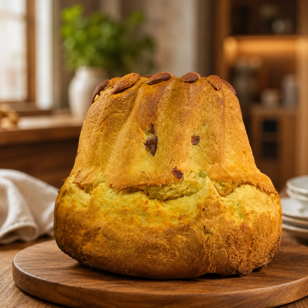 Kouglof alsacien artisanal de La Flambée de Thierry sur une planche en bois