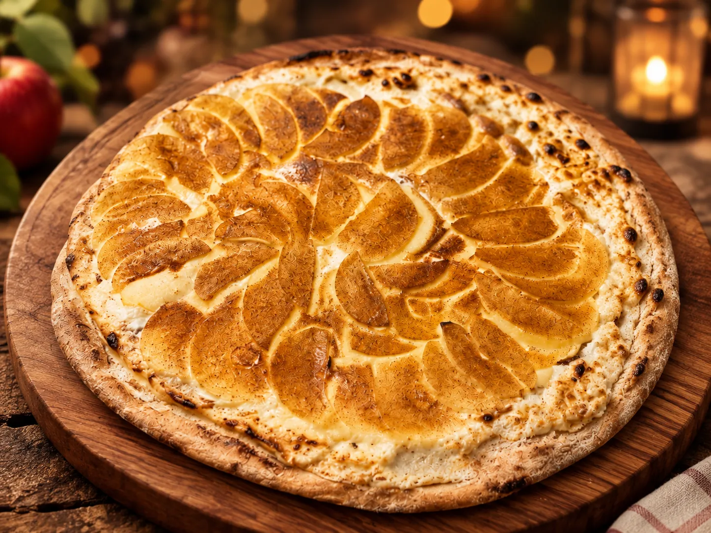 Tarte flambée aux pommes maison de La Flambée de Thierry